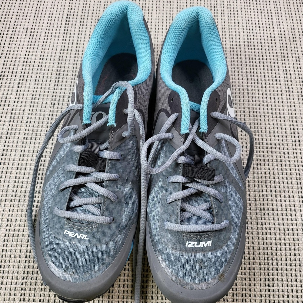 Pearl Izumi Cycling Shoes‎ Womens Gray Teal Mountain Bike SPD 2 Bolt Clipless